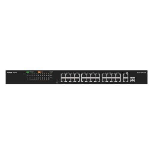 RUIJIE REYEE RG-ES126FGS-P 26 Portlu, 10/100 Fast Ethernet Tak Çalıştır Swıtch 2 Gigabit Uplink 1combo - Switch ürünleri tekmarshop.com'da